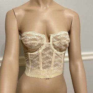 Vintage backless bustier lace bra size 34B
